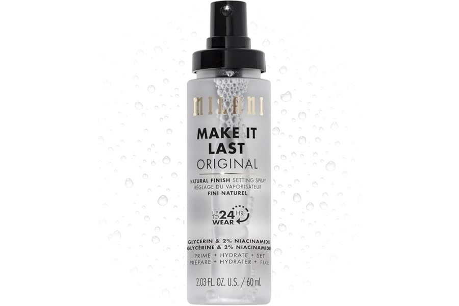 Milani Setting Spray + Primer, Make It Last Original – Natural Finish with Niacinamide for Hydration, Setting Spray for Makeup and Face Primer, 3-in-1 Prime + Hydrate + Set, 2.03 Fl. Oz