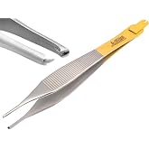 ARTMAN INSTRUMENTS Adson Forceps Kocher with Skin Stopper 4.75" Straight Fine Point 1X2 Teeth