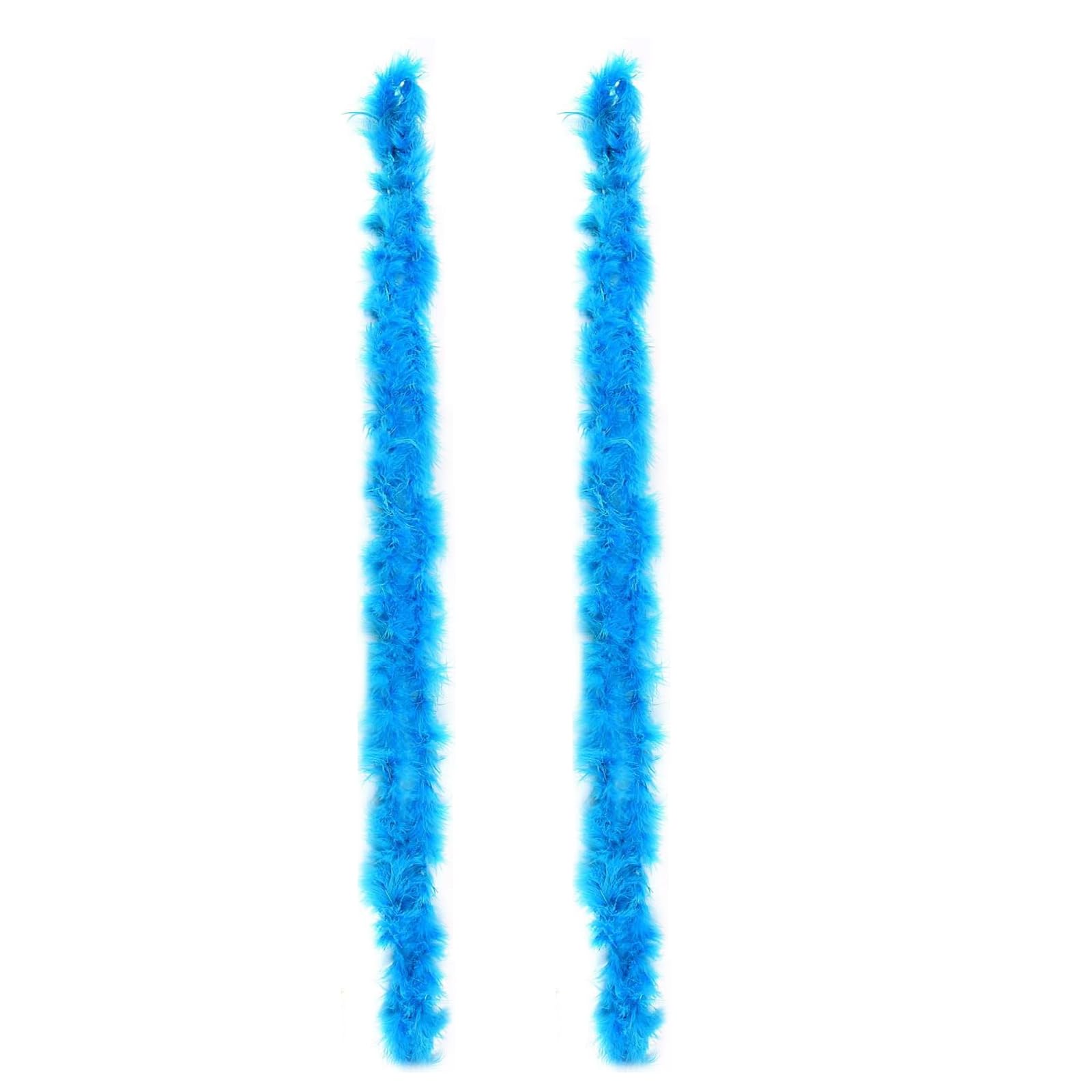 Ceboic 2 Pcs Colorful Feather Boas, 6.6ft Long Fluffy Feather Boa Fancy Dress Accessories for Women Girls Dancing Wedding Party Cosplay Halloween Christmas Carnival (Lake Blue)