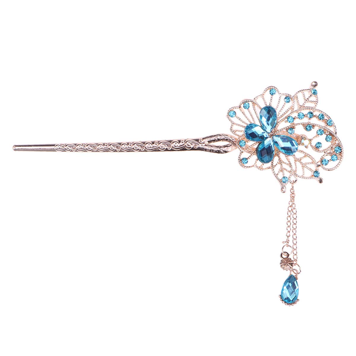 Amazon Com Frcolor Vintage Hair Chopsticks Crystal Butterfly