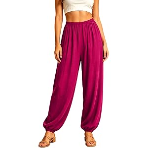 Pbawab Womens Loose Harem Pants Joggers High Waist Yoga Sweatpants Cotton Comfy Casual Pants Workout Pant with Pockets