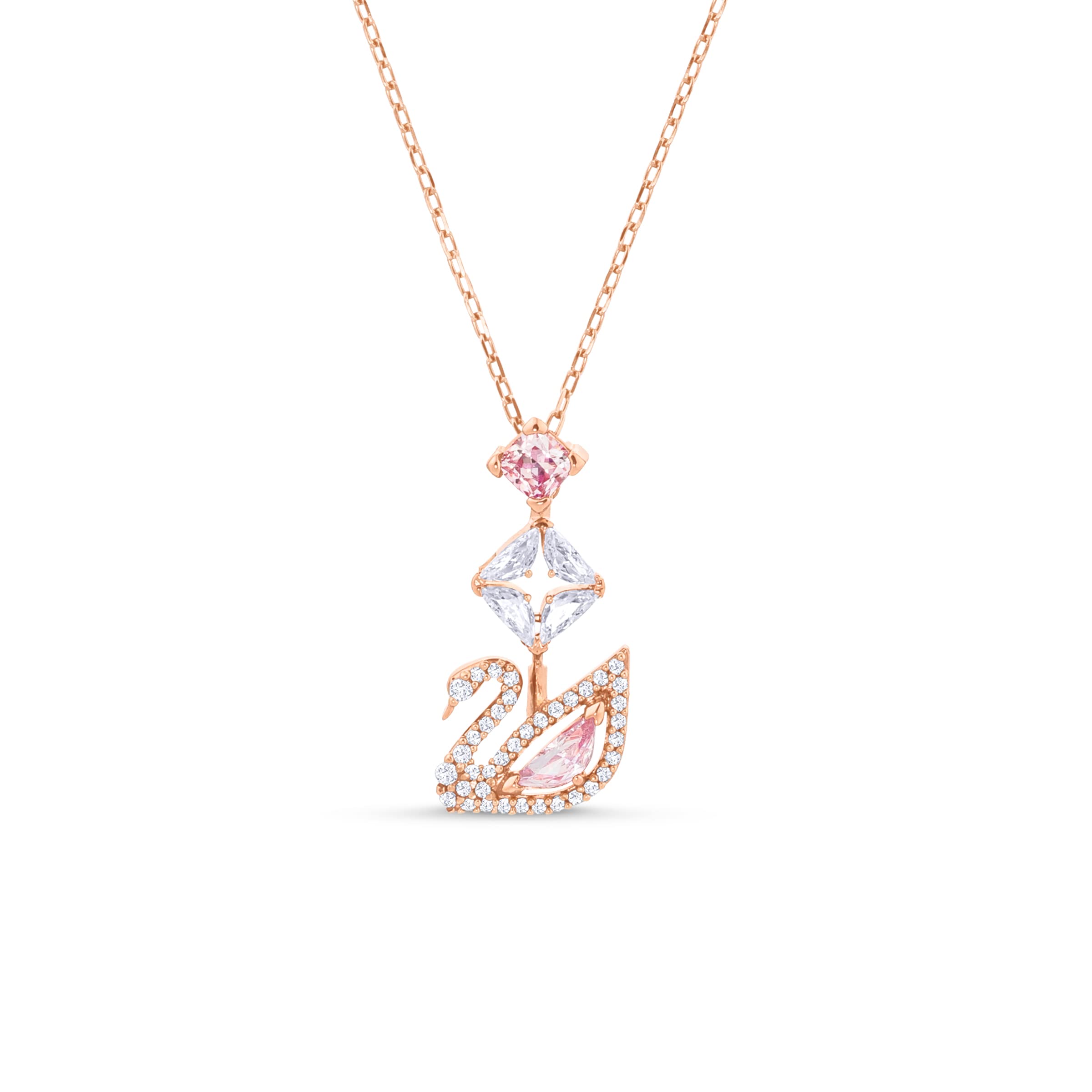 Swarovski Dazzling Swan Y necklace, Swan, Pink, Rose gold-tone plated — image 1