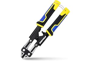 EVERTOOLS 8 Inch Mini Bolt Cutter with Finger Guard - High Leverage Design for Heavy Duty Cutting on Hardened Chains, DIY craft, Wires, Cables - Anti-Slip Comfort Grip