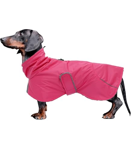 Dog Rain Coat Geyecete Waterproof Warm Thermal Quilted Dachshund