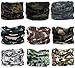 KINGREE 9PCS Outdoor Headscarves, Womens and Mens Headband Headwear (Camo A1)