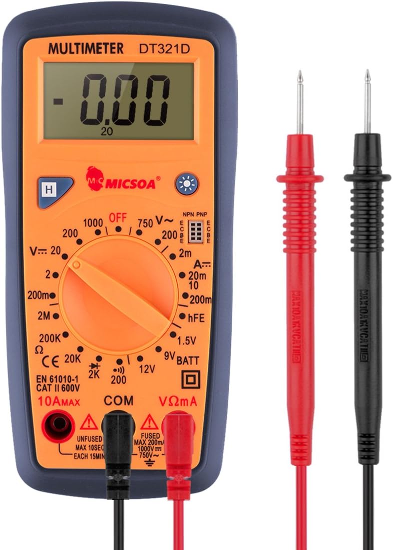 Multimètre digital DT321D Micsoa, testeur de batterie 1,5 V/6V/9V/12V