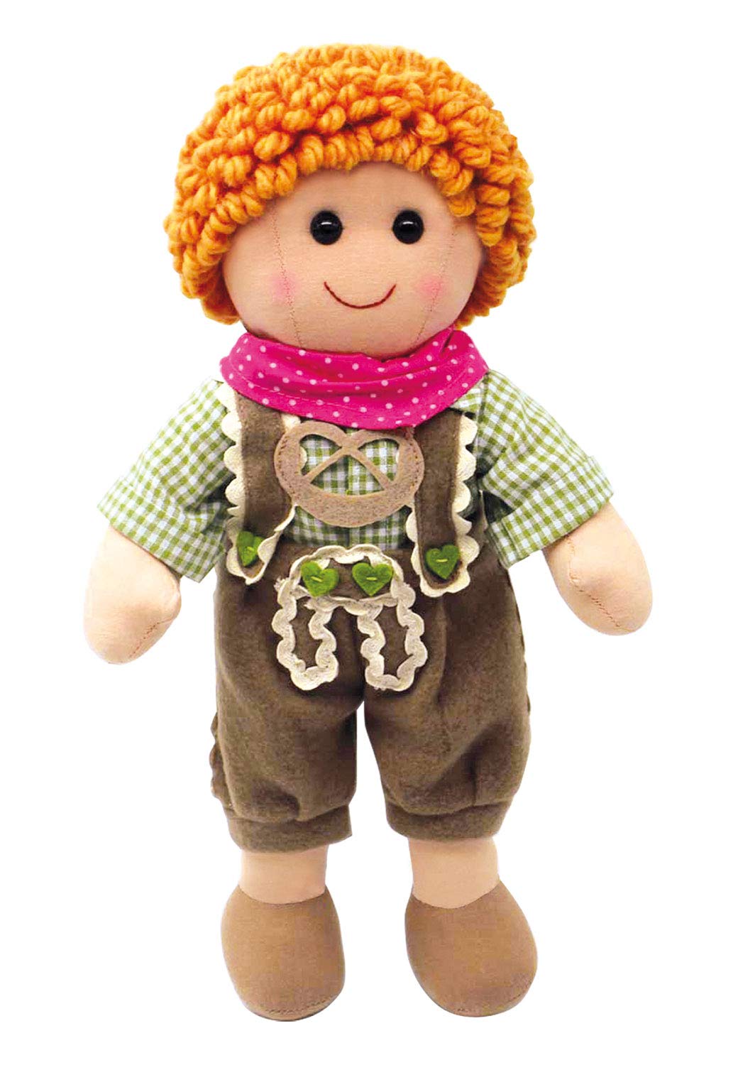Heless 64 - Fabric Doll Boy Seppl with Fancy Costume Outfit, Approx. 32 cm Large Soft Doll for Cuddling, Playing and Loving