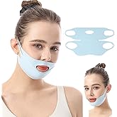 Chin Strap for Sleeping, Double Chin Reducer for Women, Jawline Shaper, Adjustable V-Line Lifting Mask, Chin Up Patch, Reusable Facial V-Shaped Belt, Overnight Shaped Face Mask for Sagging(1pc-Blue)