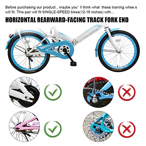 image for ZOSEN Training Wheels for Kids Bike with Bell, Bicycle Stabilizers Sup