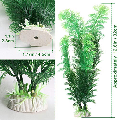 Tacobear 3PCS Artificial Aquarium Plants Decor Plastic Fish Tank Plants Decorations Ornament Aquatic Plant Colorful Water Plants (3PCS Two Styles)