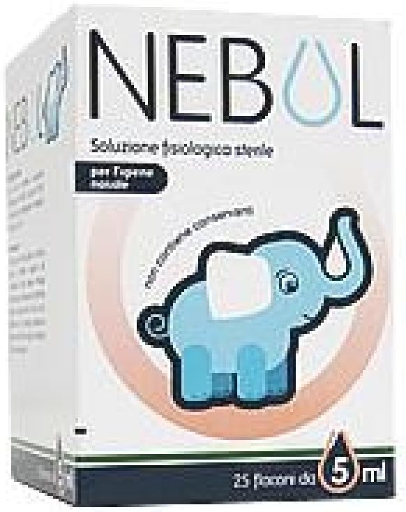 Solution Saline Per Aspiratore Nasale Nebul 25 Flaconcini Monodose Sterili Senza Conservanti Da 5Ml