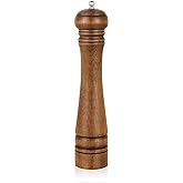 1Pack Wood Pepper Grinder, XWXO 10 Inch Salt Mill Pepper Shaker | Pepper Mill with Adjustable Ceramic Rotor - Oak Wood Pepper Grinder for Your Kitchen