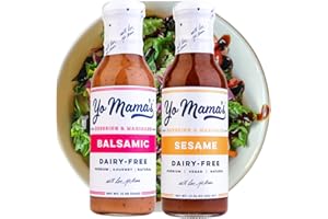 YO MAMA’S FOODS Yo Mama's Foods Gourmet Honey Balsamic & Asian Sesame Dressing and Salad Oil Combo Pack - Pack of (2) - Low Carb, Low Sodium, and Vegan