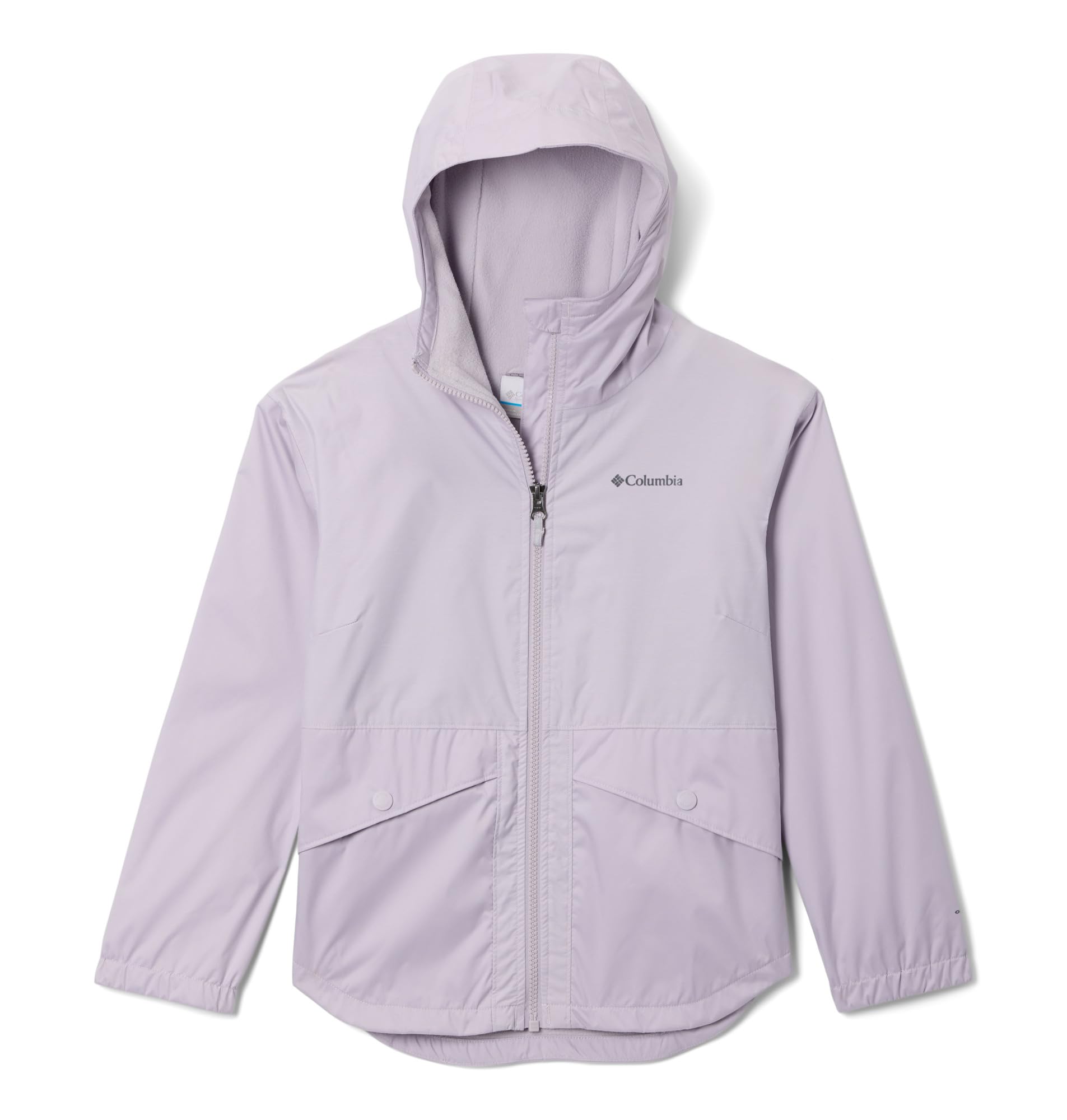 Columbia Youth Rainy Trails II Fleece Lined Waterproof Rain Jacket, Lavender Pearl, X-Large