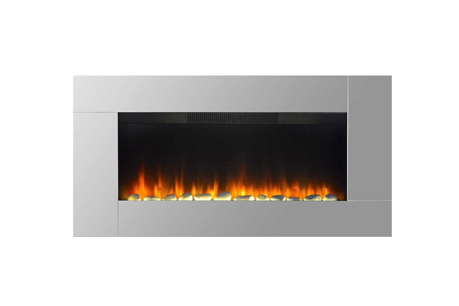 Wall Mounted Electric Fire Widescreen Home Living Flame Mirror