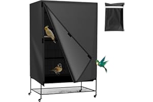 Bird Cage Cover Waterproof Oxford Cloth Pet Bird Cage Cover Multipurpose Black Birdcage Protector for Parakeet Parrot Cockati