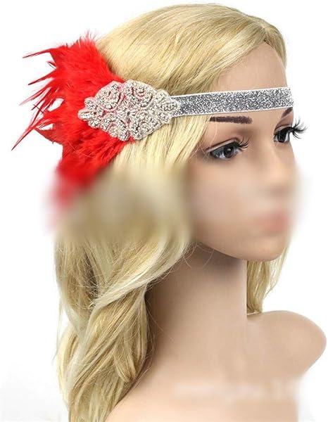 Amazon Co Jp Aliceshop ブラック フェザー ヘッドバンド ジプシー インド ヒッピー ボヘミアン フェザー ヘッドバンド ヘッドドレス Color Red ホーム キッチン