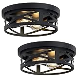 SKEJAO Flush Mount Ceiling Light Fixture,Black