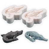 Cestony 2Pcs 3D Animal crocodiles Silicone Molds for DIY Cake Fondant Biscuit Cookies Soap Sugar Pudding Chocolate Hard Candies Dessert Candle Decor
