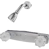 Empire Faucets U-YJW59 8" Non-Metallic Shower Only with Crystal Handles - Chrome