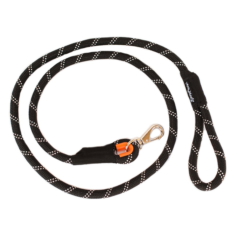 ZippyPaws Climbers Mountain Climbing Rope Dog Leash (Black, 6-Feet)