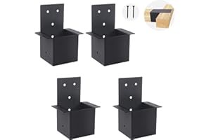 CDFYJHFDQ 4 Pcs 4"x4" Pergola Post Top Rafter Brackets - Deck Railing Connectors (Inner 3.6"x3.6") for 4x4 Wooden Post, Beam Support Brackets for Patio, Log Cabin, Fence