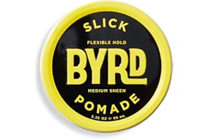 BYRD HAIRDO PRODUCTS BYRD Slick Pomade - Flexible Hold, Medium Sheen, For All Hair Types, Mineral Oil-Free, Paraben & Phthalate Free, Sulfate & Cruelty-Free, 3.35 Oz
