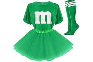 FONYFA Letter M Halloween Costumes Tutu Skirts,Women Team Group T-Shirt,Candy Costume for Halloween Christmas