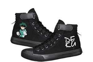 DHSPKN Mha Canvas Shoes Anime Deku Sneakers Izuku Todoroki Cosplay High-Top Shoes