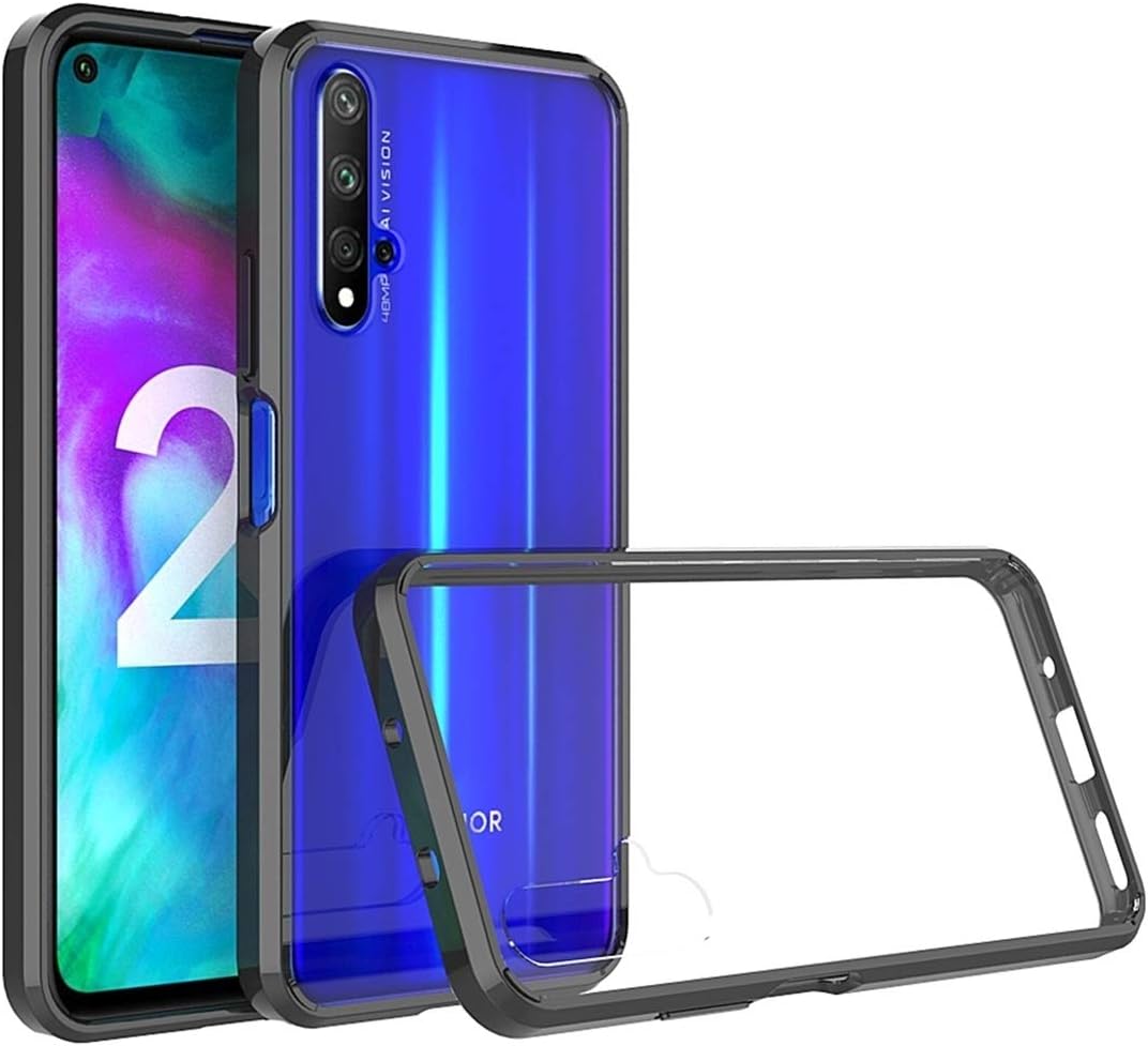 XHC Back Protective Case for Huawei Nova 5T Scratchproof TPU + Acrylic Protective Case(Black) (Color : Black)