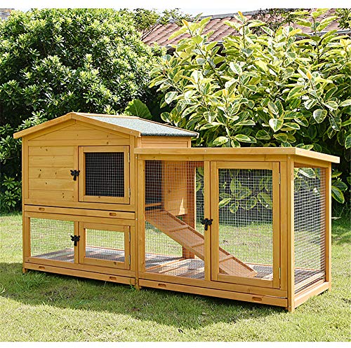 JHKGY Hühnerstall Hühnerstall Aus Holz,Hühnerstall Kaninchenstall Käfig Henne Holzhaus,Mit Lüftungstür, Abnehmbares… – Bild 3