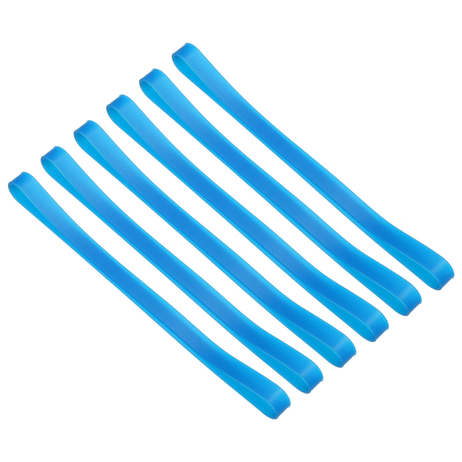 PATIKIL Silicone Rubber Bands, 6 Pack Flat Rubber Elastic Band for Office Supplies Home Cord Wrapping, Blue