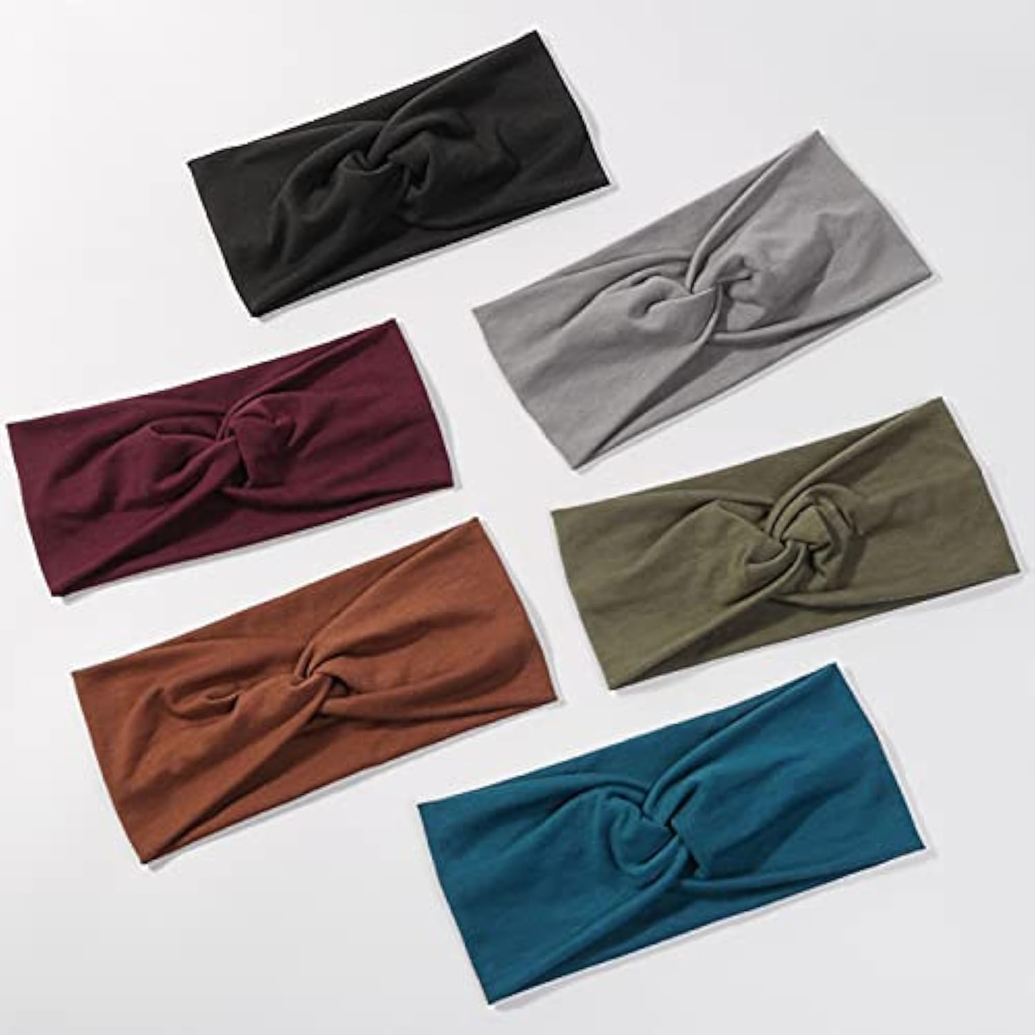 Photo 1 of Artilady 6 Pack Wide Boho Headbands for Women - Soft Yoga Elastic Hair Bands for Girls Workout Running Sport Headwrap Non-slip Breathable (Warm Colors)