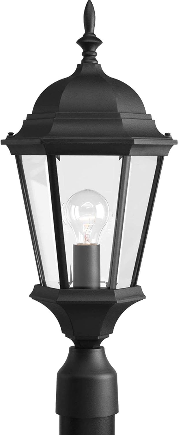 Progress Lighting P5482-31 1-Lt. Post Lantern, 9-1/2-Inch Diameter x 21-1/4-Inch Height, Textured Black