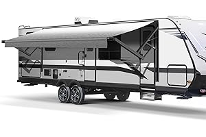 RVeaves RV Awning Fabric Replacement, Patio Vinyl Outdoor Canopy for Campers, Trailers, and Motorhomes (Grey Fade, 20'(Fabric 19'2"))