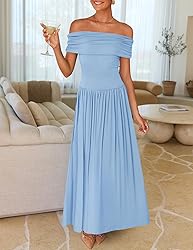 ZESICA Women's Off The Shoulder Maxi Dress 2025