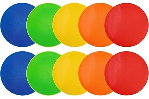 Hitopin 10 Pieces Round Sport Spot Carpet Marker, 9inch Non-Slip Round Markers, Spot Markers, Flat Field Cones Poly Dot, for 