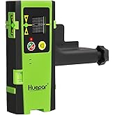 Huepar Laser Detector for Line Laser Level, Digital Laser Receiver Used with Pulsing Line Lasers Up to 200ft, Detect Red and 