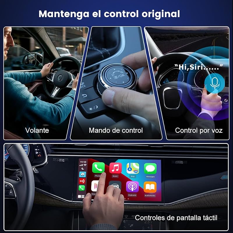 Adaptador sem fio carlinkit 3.0 carplay compatível com audi/porsche/volvo/mercedes/vw/kia/hyundai, configuração de dois fios