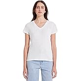 Goldie Lewinter Womens Signature Slub V Neck Boy Tee