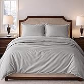 ArthCrafted 100% Eucalyptus Tencel Duvet Cover Queen, Luxury Cooling Comforter Cover Set 4 Corner Loops, 1 Oversized Hotel Duvet Cover, 2 Shams, Silky Soft, Lightweight (Cool Grey, Queen 3PC)