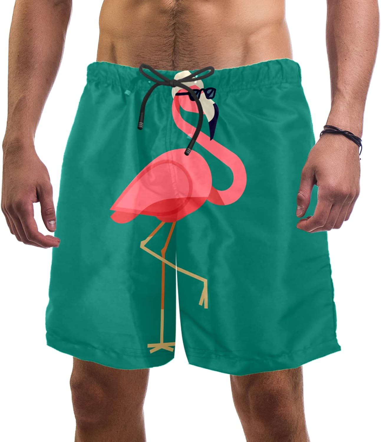 Abenily Mens Swim Trunks Flamingo Wear Sunglass Swimming Surf Beach