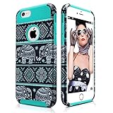 6S Case,iPhone 6S case, MagicMobile Dual Layer [Heavy Duty] Armor Ultra Protective Case For Apple iPhone 6 & 6S [Chevron - Cute Elephant] Custom Print Shock Impact Resistant Cover Navy Blue/Turquoise
