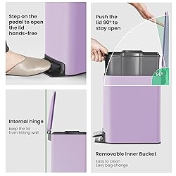 Cesun Small Bathroom Trash Can with Lid Soft