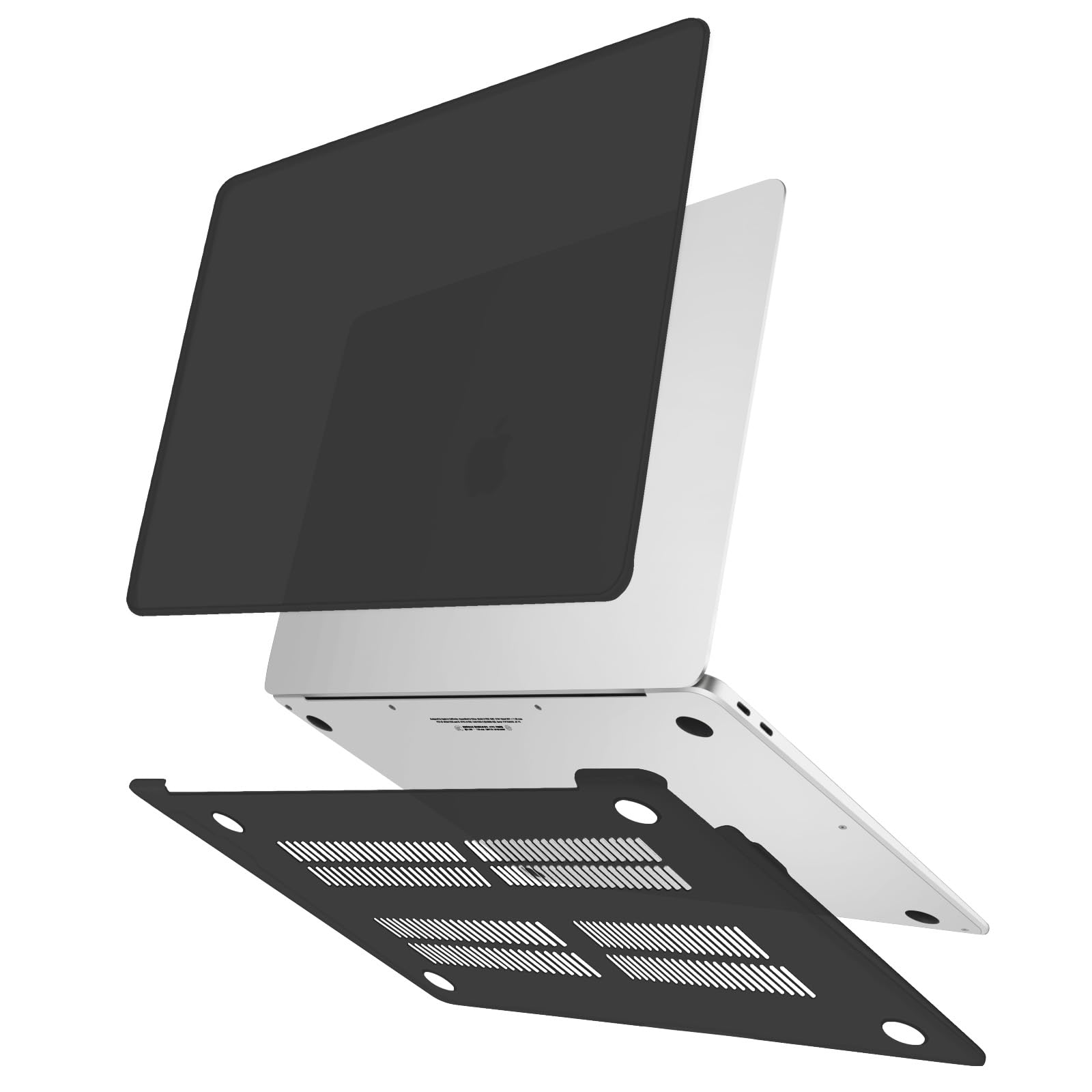 ZYB Case for MacBook Air 13 Inch, Case for MacBook Air M1 2020 2019 2018 A2337/A2179/A1932 with Retina Display Touch ID, Plastic Slim Hard Shell Cover, Black