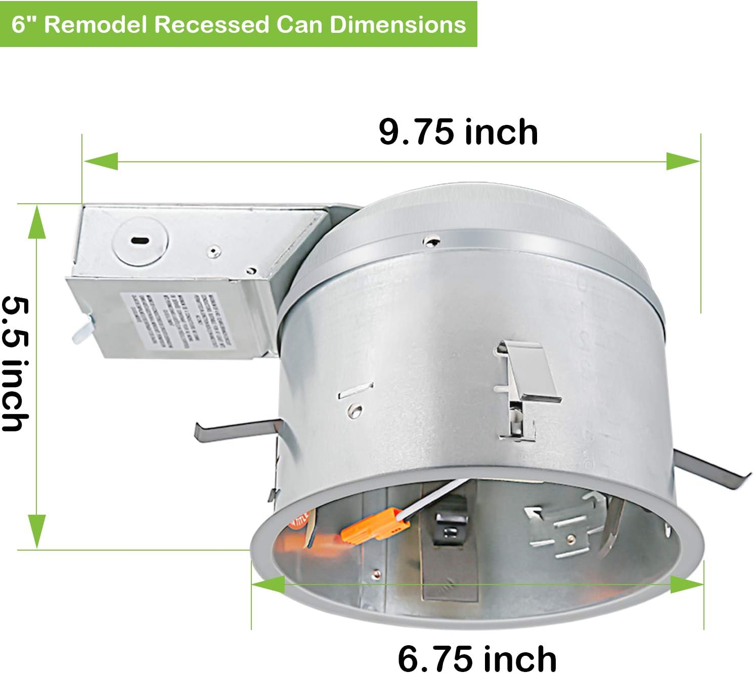 Hykolity 6 Inch Remodel Recessed Light Can Housing 12 Pack Shallow Type