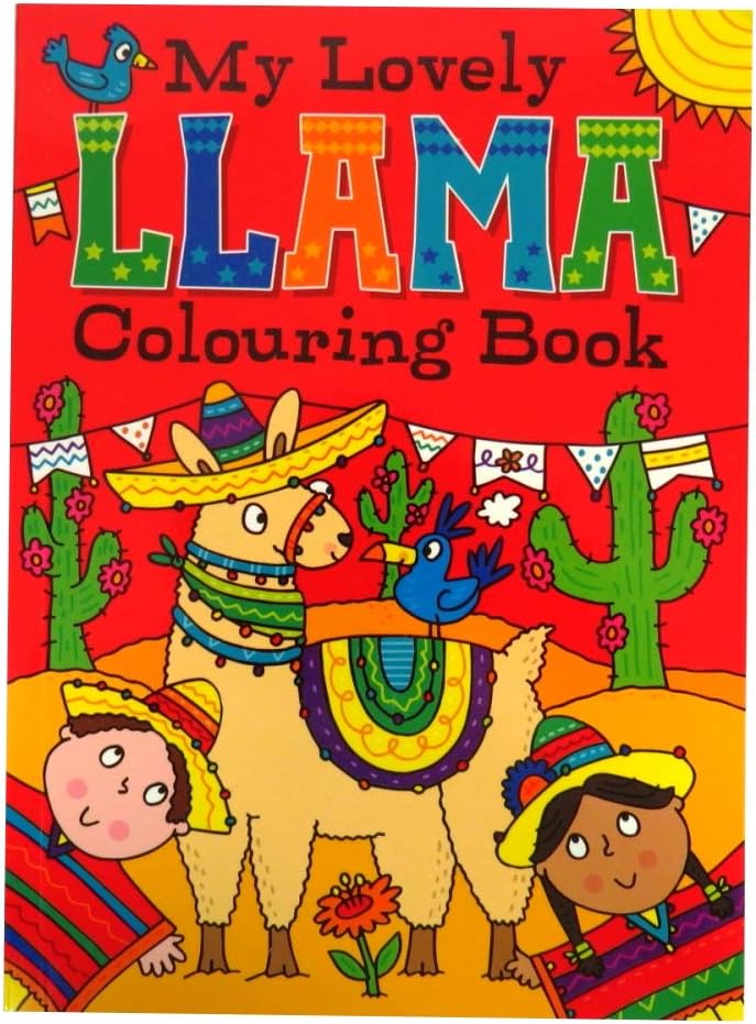 A4 'My Lovely Llama' Children's Colouring Book - 70 Designs to Colour