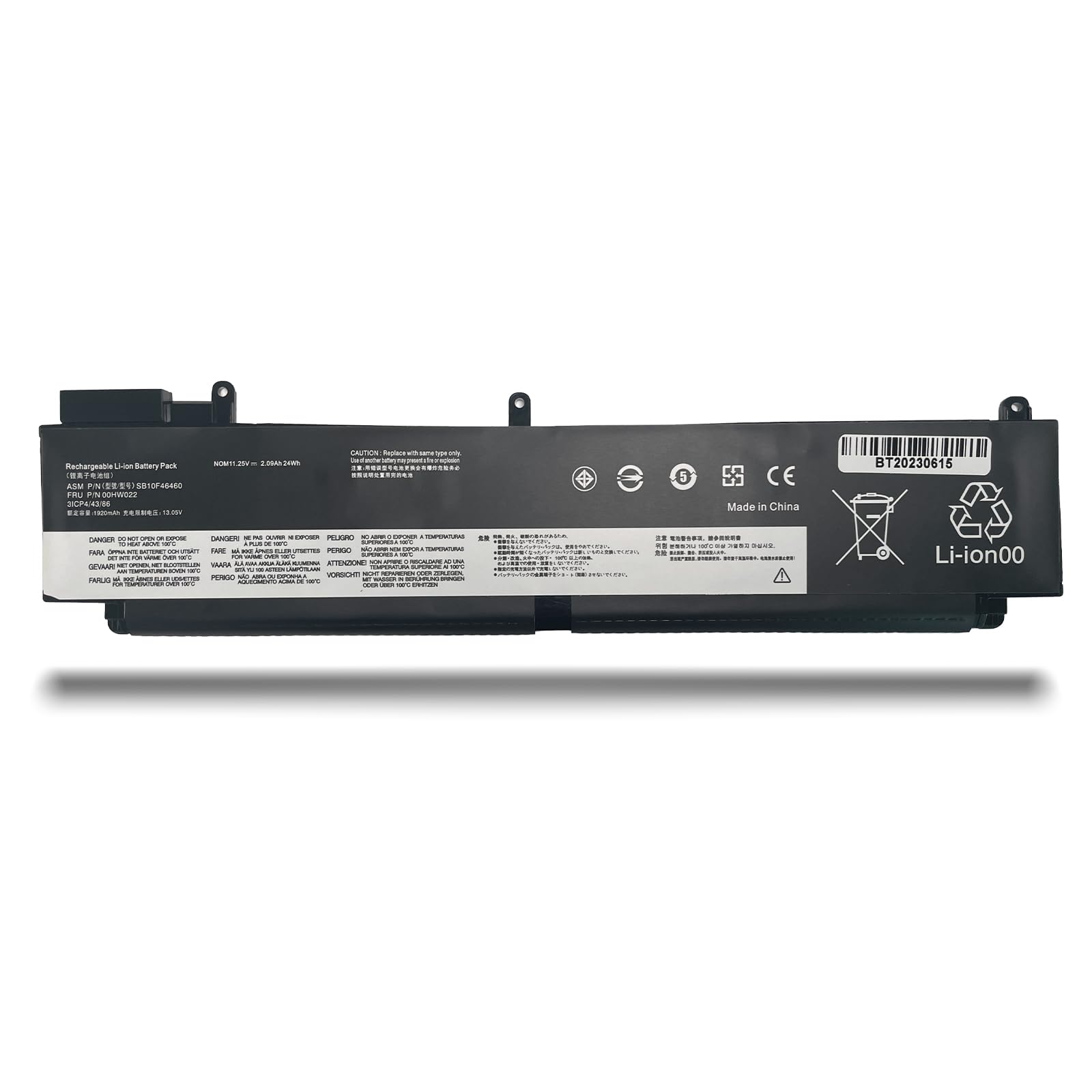 00HW022 SB10F46460 00HW023 SB10F46461 00HW036 SB10F46474 00HW037 SB10F46475 Laptop Battery Replacement for Lenovo ThinkPad T460S T470S Series (11.25V 24Wh)