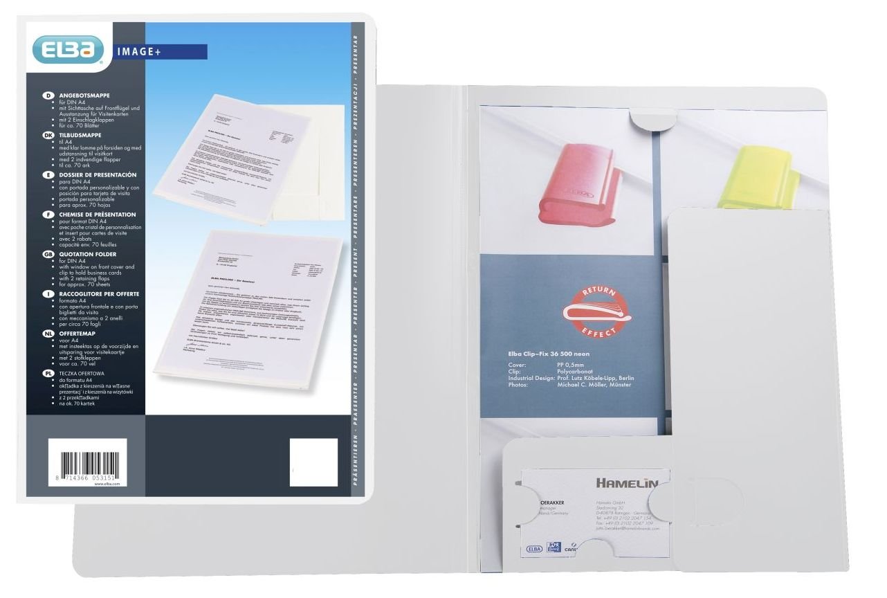 Elba Image + Black Plastic File Files (Plastic, Black, A4)