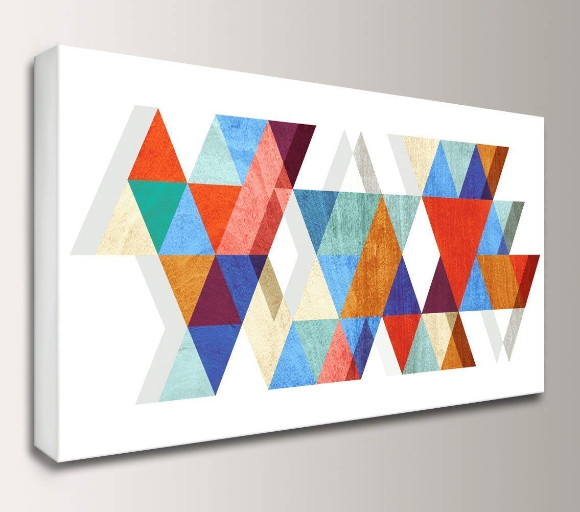 Geometric MidCentury Canvas Wall Art "Stagger" Handmade